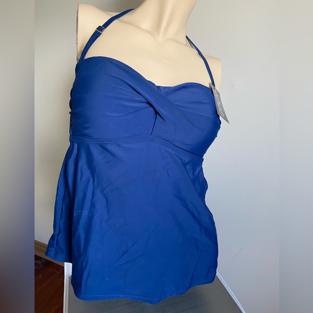 Catalina Swimwear Navy blue Tankini NWT bandeau twist front